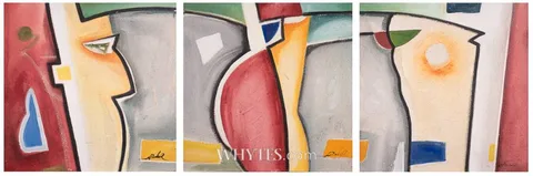 UNTITLED [TRIPTYCH] by Alfred Alexander Gockel, mixed media on canvas; (all unframed), offered Oct 2025