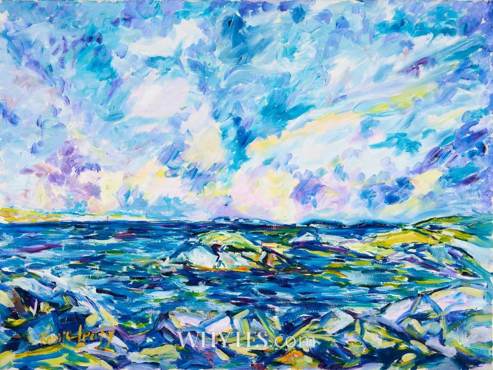 Ramie Leahy, GALWAY BAY, oil on canvas; (unframed)