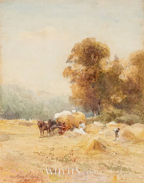 Rose Maynard Barton, A SUNNY CORNFIELD, 1887, watercolour heightened with white