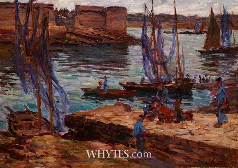 HARBOUR AT CONCARNEAU by Aloysius C. O'Kelly, oil on panel, offered Sep 2025