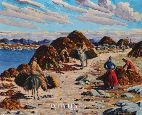 Henry Healy, GATHERING THE KELP, 1942, oil on board