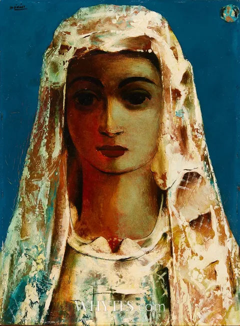 Daniel O'Neill, GIRL IN A HEADSCARF, oil on board