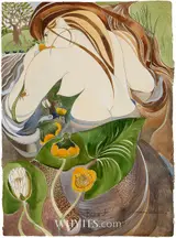 Pauline Bewick, WOMAN AND WATERLILLIES