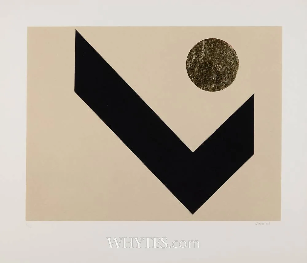 TANGRAM IV by Patrick Scott, 2005, carborundum and gold leaf; (no. 2 from an edition of 75), sold Sep 2025