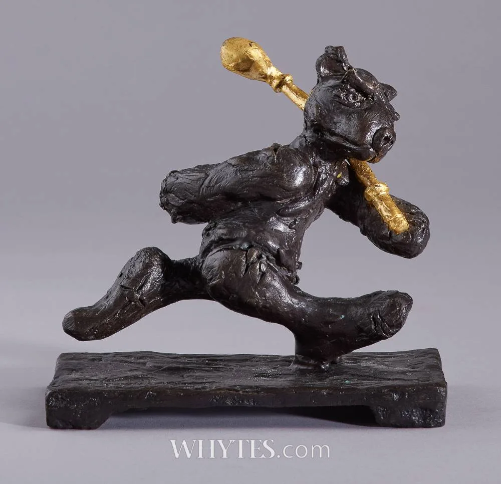 GOLFING BEAR by Patrick O'Reilly, 2019, bronze and gold leaf; (no. 9 from an edition of 10), sold Sep 2025