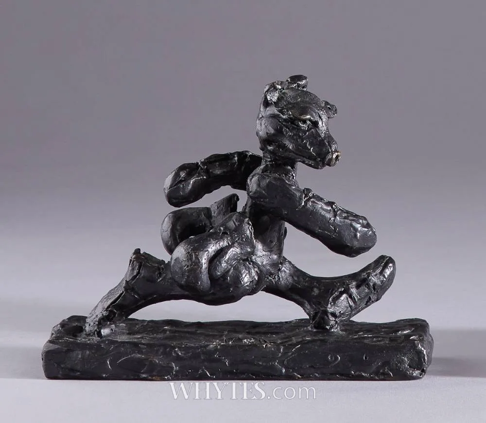 BOXING BEAR by Patrick O'Reilly, 2016, bronze, sold Sep 2025