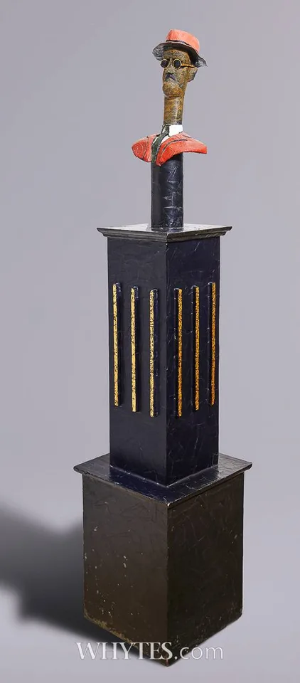 Graham Knuttel, BUST OF JAMES JOYCE, 1989, oil on wood and papier-mâché; (unique)