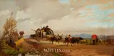 Hermann David Salomon Corrodi, RURAL SCENE WITH BULLOCK TEAM