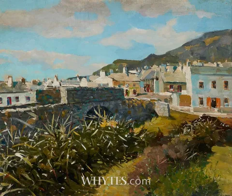 James Le Jeune, THE VILLAGE OF DOOAGH, ACHILL ISLAND, COUNTY MAYO, oil on board