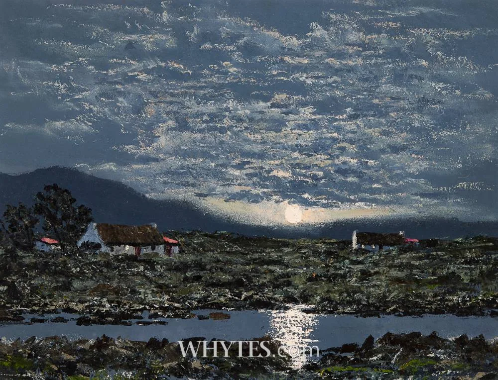 MOONRISE, CONNEMARA by Ciaran Clear, oil on board, sold Sep 2025