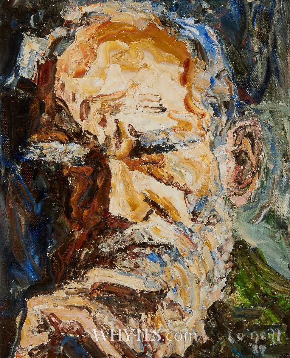 GEORGE BERNARD SHAW by Liam O'Neill, 1989, oil on canvas, sold Sep 2025