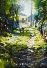 Mark O'Neill, EWE AND LAMB ON A COUNTRY LANE