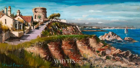 MARTELLO TOWER AT SANDYCOVE POINT, COUNTY DUBLIN by Gerard Byrne, oil on canvas, sold Sep 2025
