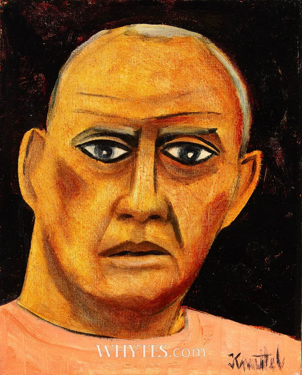 CHRISTY MOORE by Graham Knuttel, oil on canvas; (unframed), sold Sep 2025