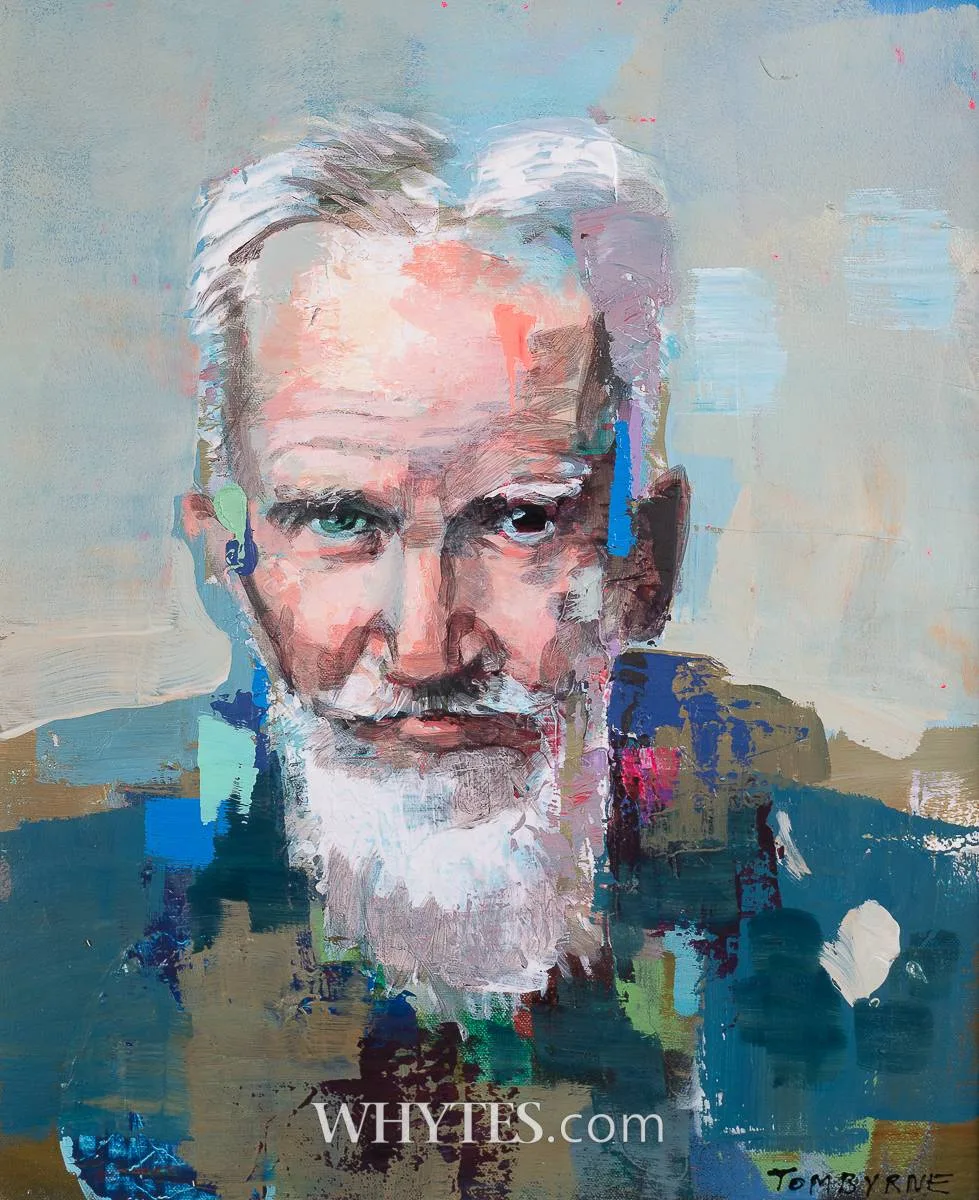 GEORGE BERNARD SHAW by Tom Byrne, oil on canvas, sold Jun 2025