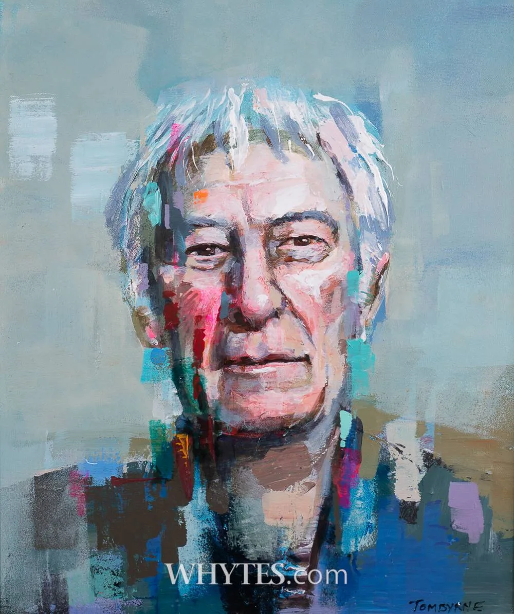 SEAMUS HEANEY by Tom Byrne, oil on canvas, sold Jun 2025
