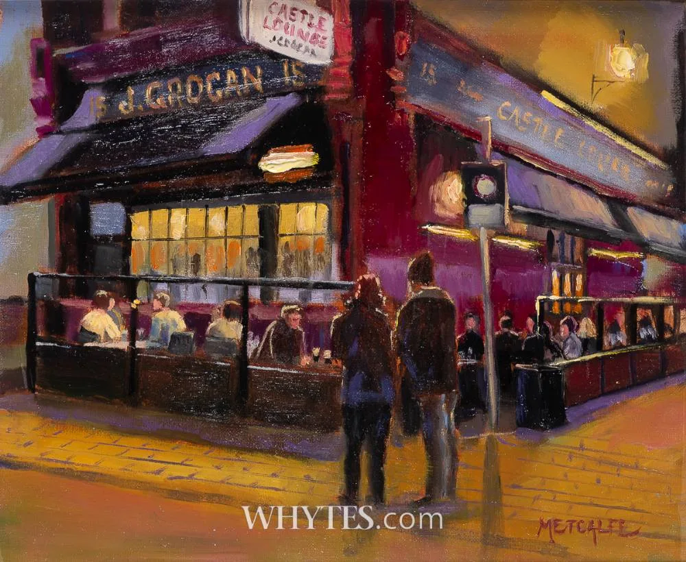 GROGAN'S, DUBLIN by Peter 'Metcalfe' O'Connor, oil on canvas, sold Jun 2025