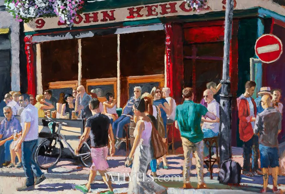 Peter 'Metcalfe' O'Connor, SUMMERTIME AT KEHOE'S, DUBLIN, 2025, oil on canvas