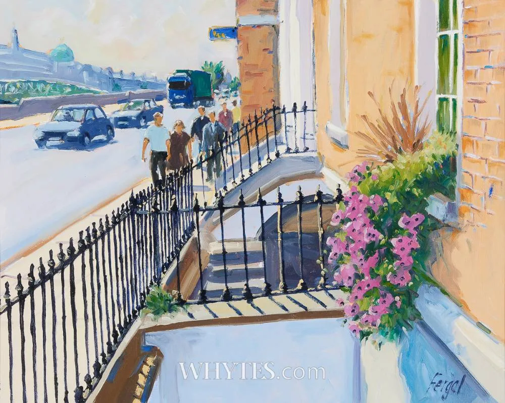 Fergal Flanagan, ORMOND QUAY, DUBLIN, oil on canvas board