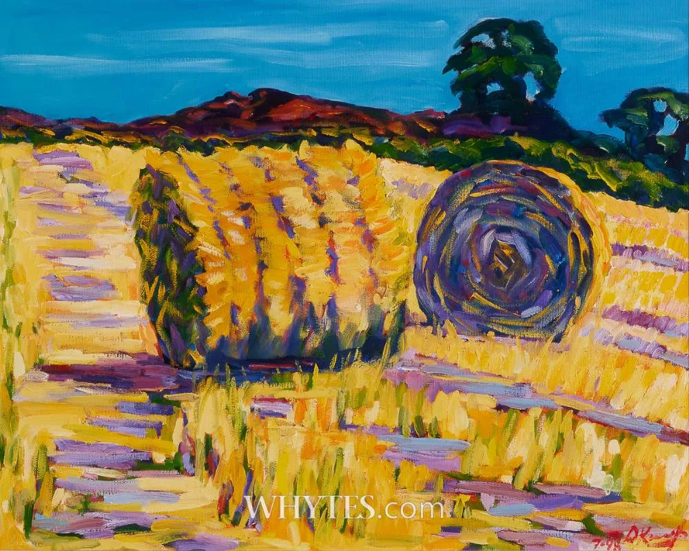HAY BALES by Diarmuid Kavanagh, 1998, oil on canvas, sold Jun 2025