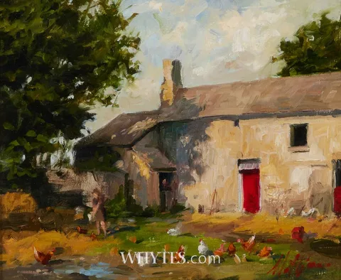 FARMYARD, NAUL, COUNTY DUBLIN by Matt Grogan, 2003, oil on panel, sold Jun 2025