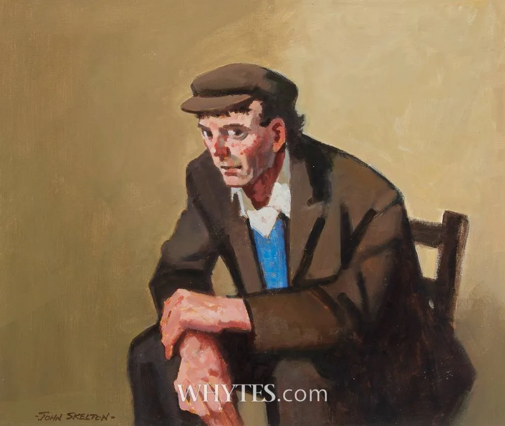 KERRY MAN, CAHERDANIEL, COUNTY KERRY by John Skelton, 1996, oil on canvas, offered Jun 2025