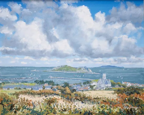 John Kirwan, VIEW OF IRELAND'S EYE AND HOWTH, COUNTY DUBLIN, oil on canvas