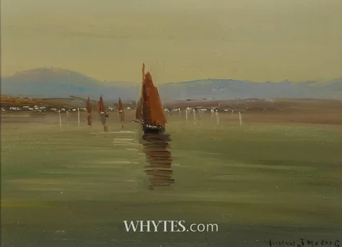 REGATTA AT ROUNDSTONE, CONNEMARA by Norman J. McCaig, oil on canvas board, sold Jun 2025