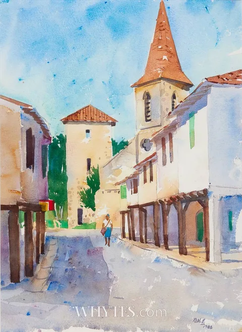 Brett McEntagart, VILLAGE SCENE, 1988, watercolour