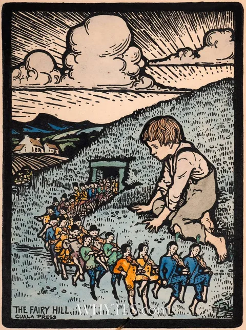 THE FAIRY HILL by Lady Beatrice Glenavy, hand-coloured Cuala press print; (unframed), sold Jun 2025