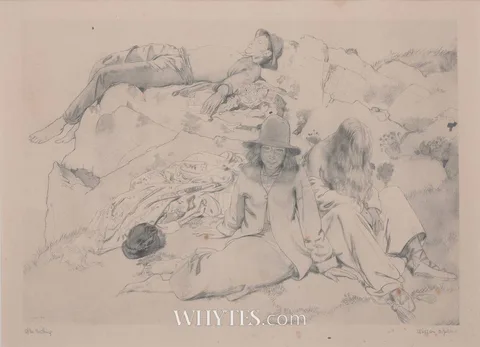 William Orpen, AFTER BATHING, 1913, photogravure; (unframed)