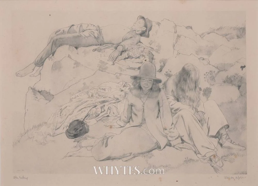 AFTER BATHING by William Orpen, 1913, photogravure; (unframed), sold Jun 2025