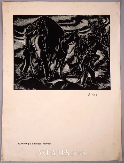 Elizabeth Rivers, IRELAND, THE ARAN ISLANDS, reproductions from wood engravings; (6); in original purpose made folder