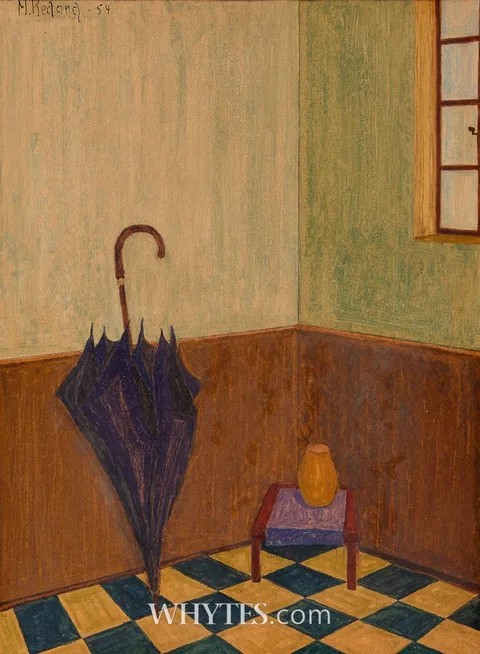Maurice Redard, UMBRELLA AND JUG, 1954, watercolour and pencil