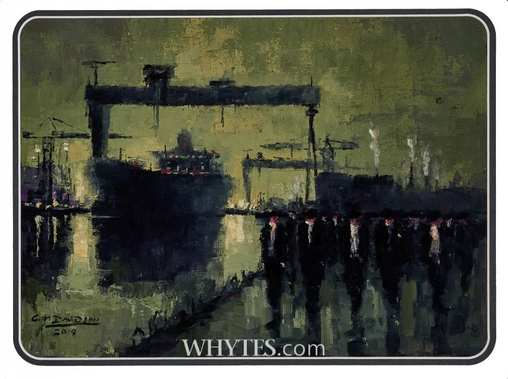 Colin H. Davidson, MUSGRAVE CHANNEL, HARLAND & WOLFF, 2019, oil on board