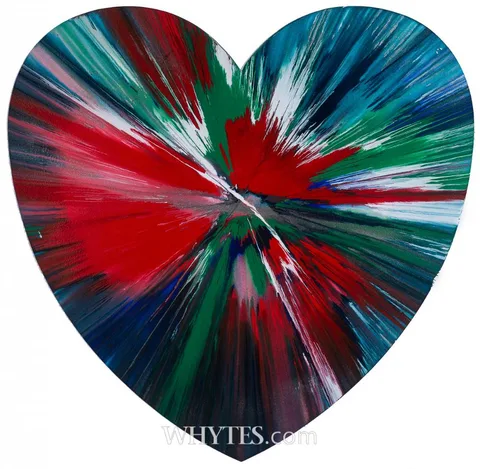 Damien Hirst, HEART SPIN, 2009, acrylic on paper