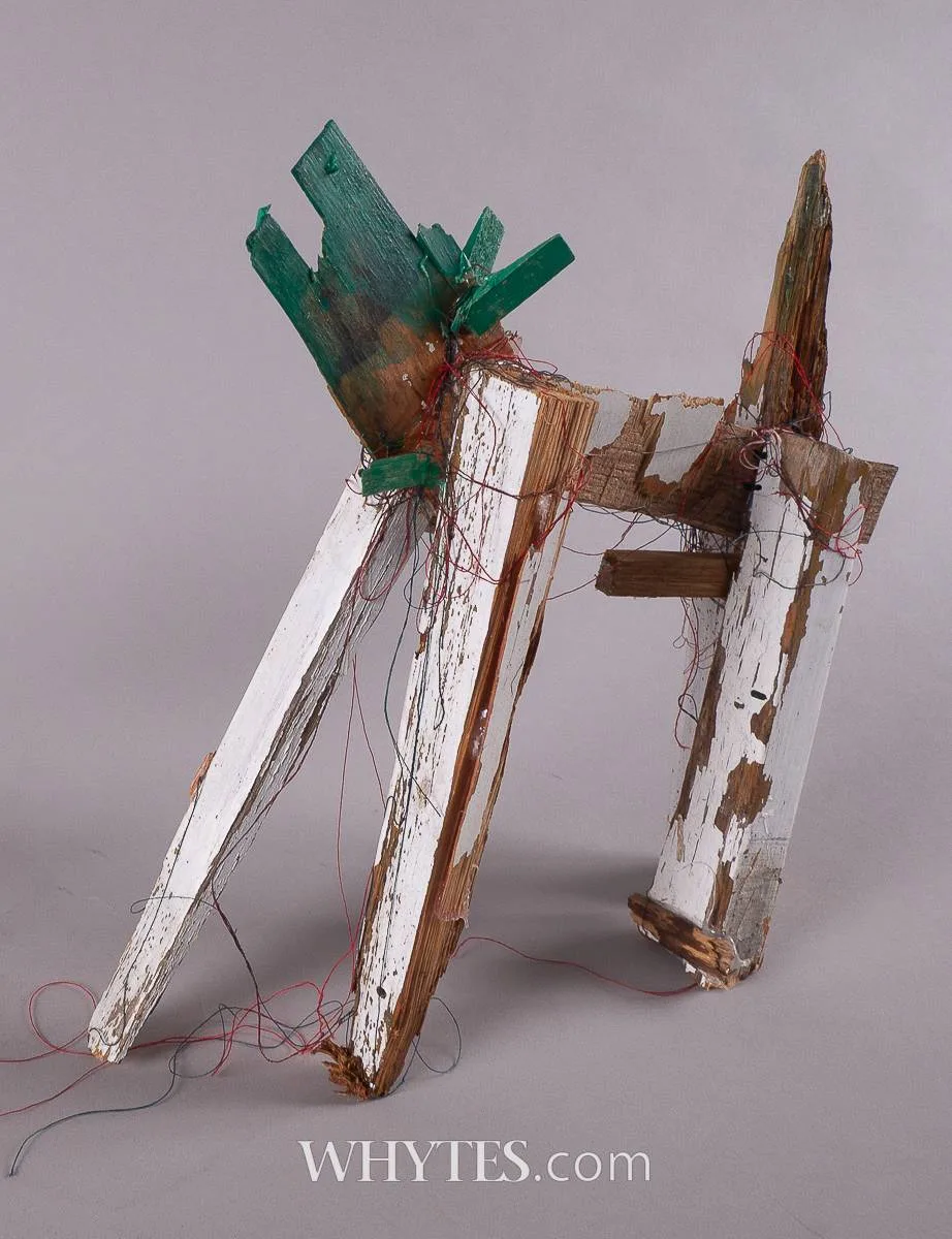Robert Janz, DOG, painted timber and threads; (unique)