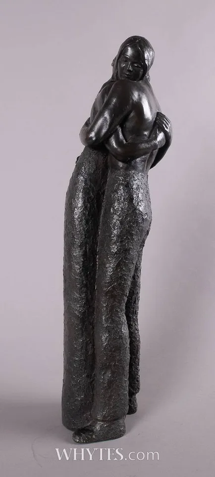 COUPLE EMBRACING by Jeanne Rynhart, resin, offered Jun 2025