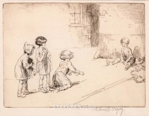 Eileen Soper, MARBLES, etching