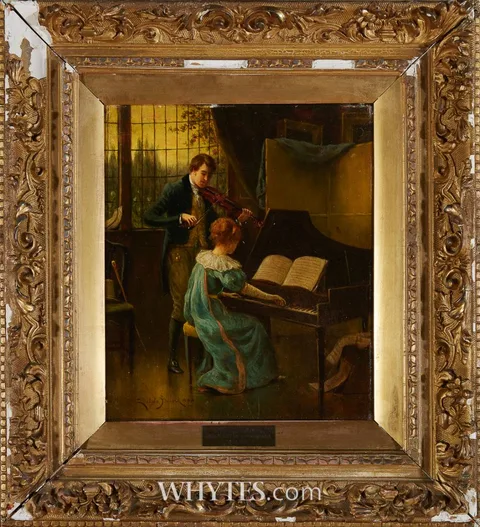 Henry Childe Pocock, A MUSICAL RECITAL, oil on board