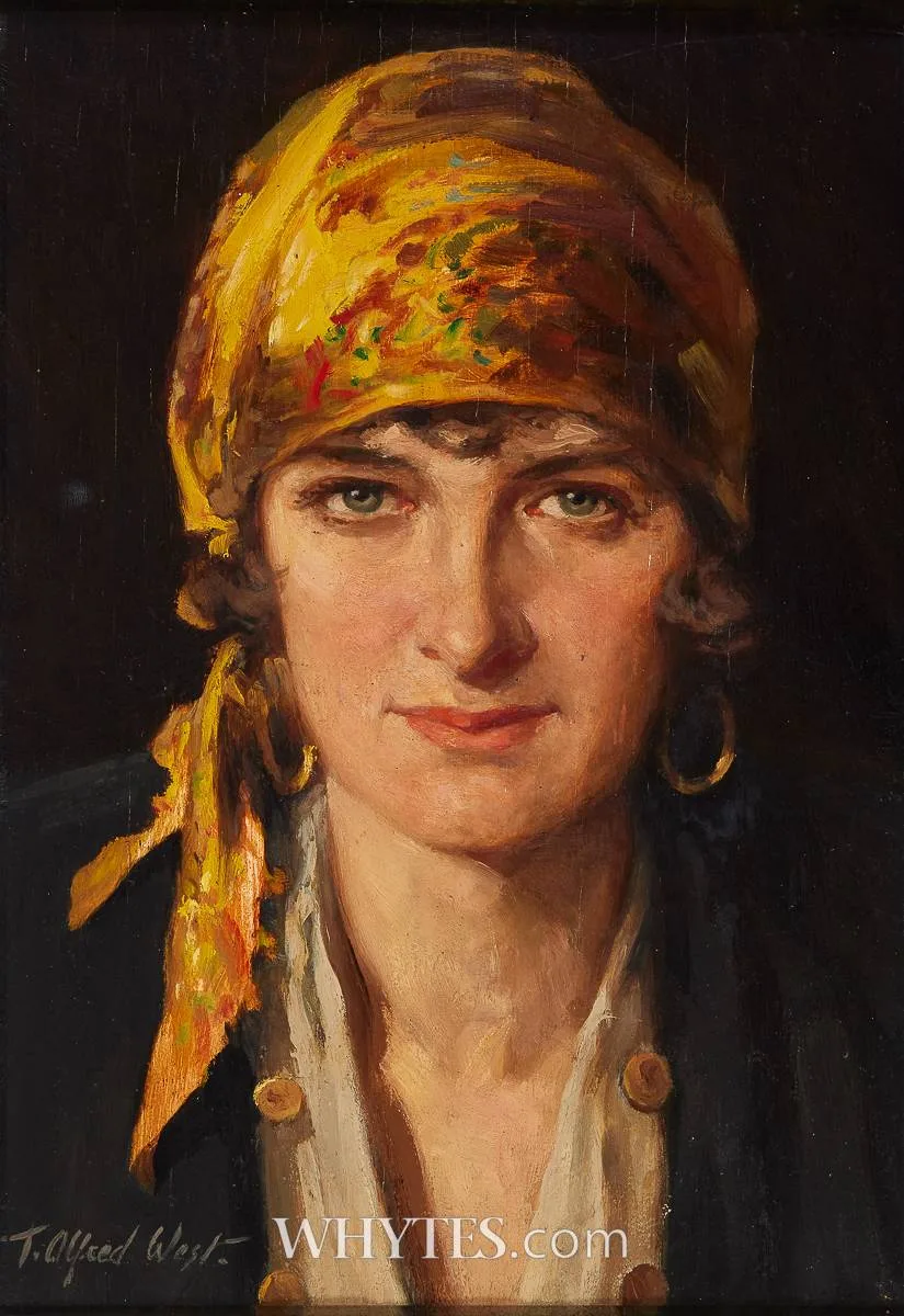 Thomas Alfred West, THE FORTUNE TELLER, oil on board