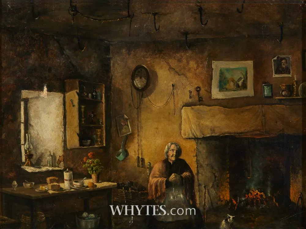 KITCHEN INTERIOR by D. C. Parkinson, oil on canvas, offered Jun 2025