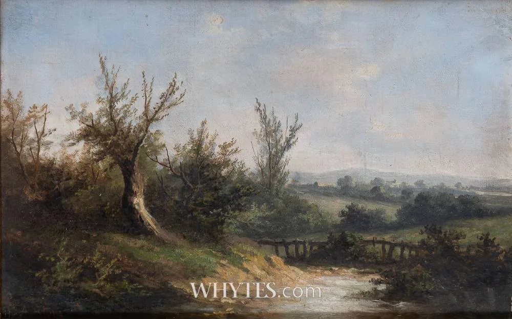 BRIDGE ON A RIVER by Ada Stone, oil on canvas, sold Jun 2025