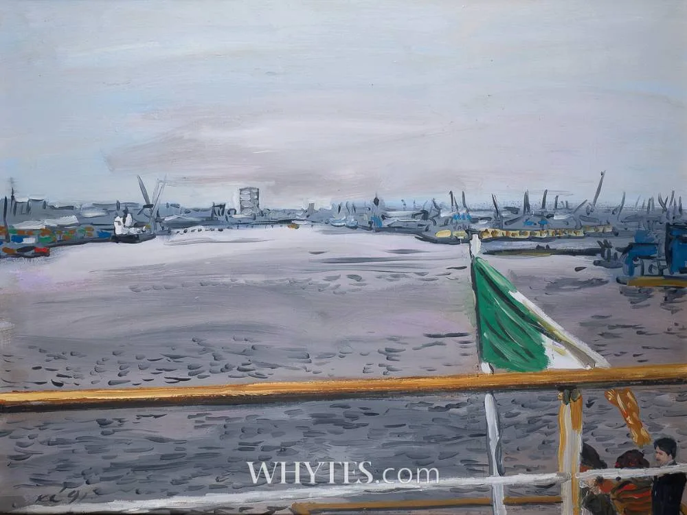 Ken Connor, LEAVING DUBLIN FROM THE NORTH WALL, 1991, oil on canvas