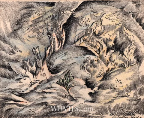 Adrian Hill, LANDSCAPE STUDY, coloured chalks