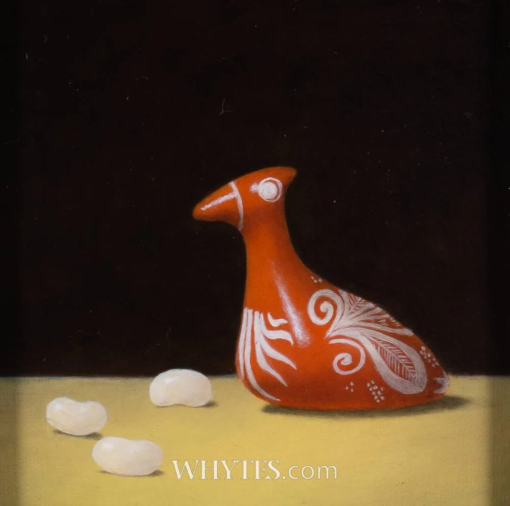 Anna Katalkina, CLAY DUCK AND WHITE JELLYBEANS [CANDY AND MEMENTOS SERIES], oil on canvas