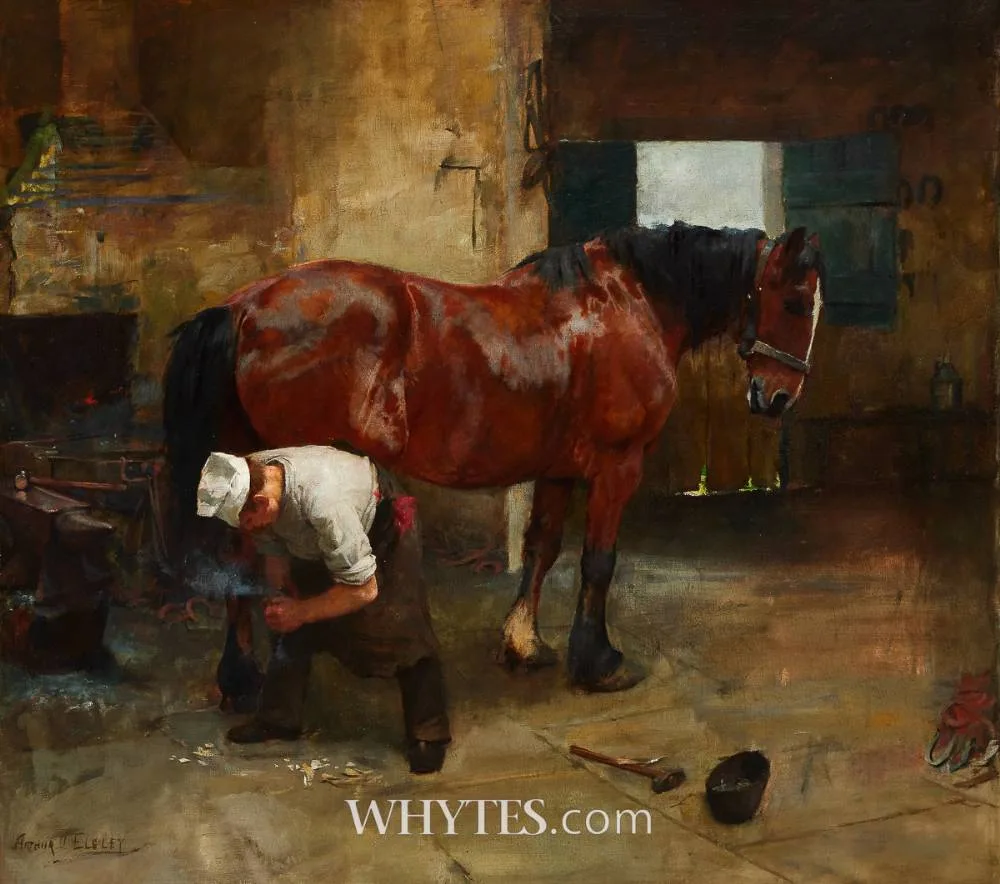 Arthur Elsley, THE BLACKSMITH, oil on canvas