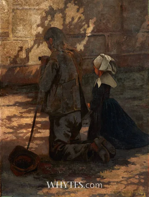 Augustus Nicholas Burke, OUTSIDE THE CHAPEL, BRITTANY, oil on canvas