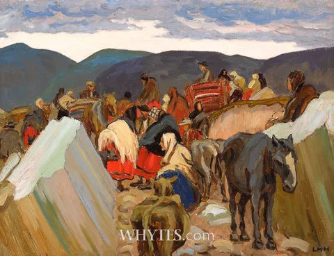HILL FAIR AT ACHILL ISLAND by Letitia Marion Hamilton, oil on canvas, sold May 2025