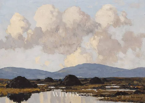 Paul Henry, WEST OF IRELAND BOG, oil on canvas laid on board